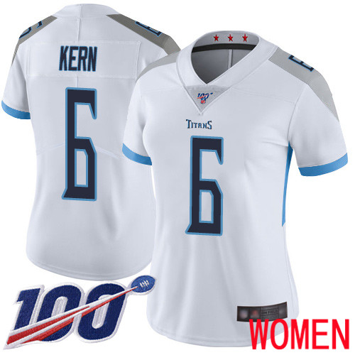 Tennessee Titans Limited White Women Brett Kern Road Jersey NFL Football 6 100th Season Vapor Untouchable